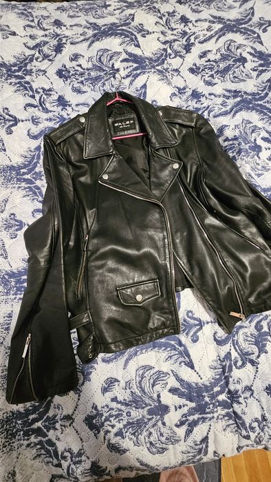 Черна кожена косуха руска марка ALEF