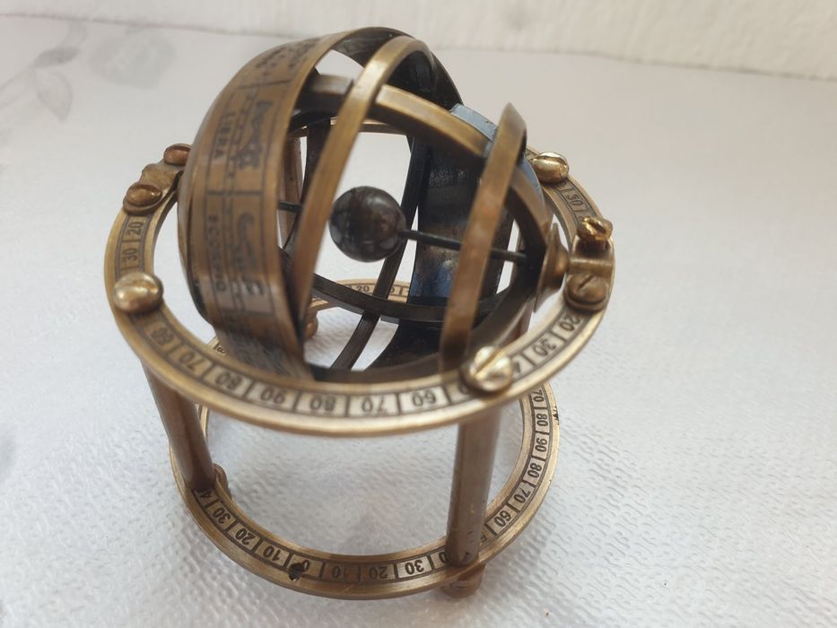 Античен  глобус. Антична бронзова гравирана армиларна сфера