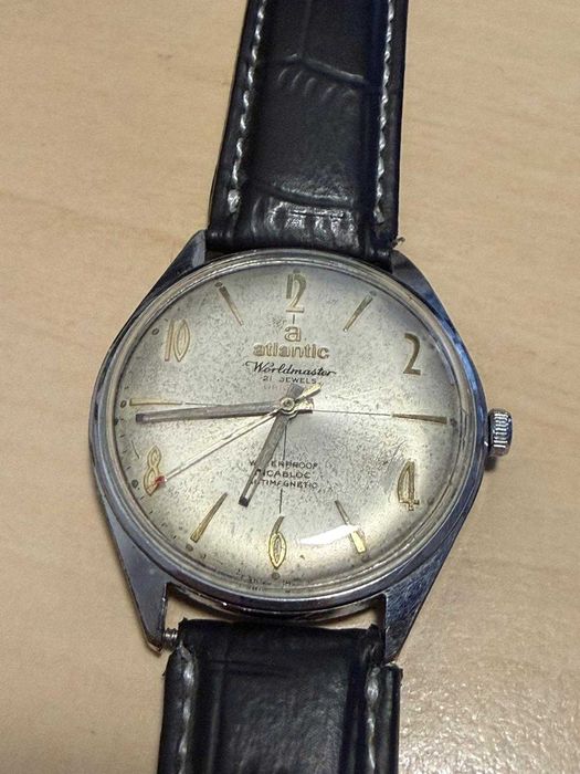 Ceas Atlantic mecanic Worldmaster 21 rubine bine intretinut