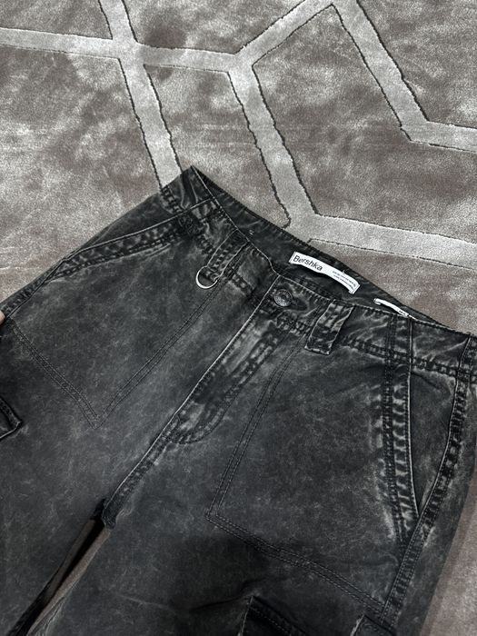 джинсы bershka  карго темно серые, женские