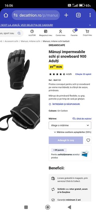 Mănuși schi / snowboard impermeabile