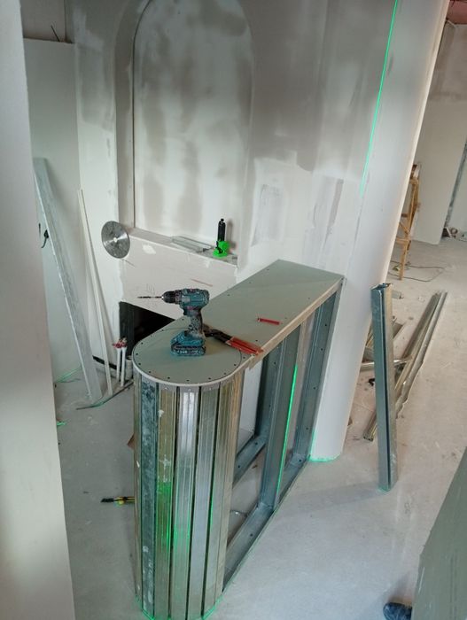 Гипсокартонщик. гипсокартонные работы. Установка бамбуковых панелей