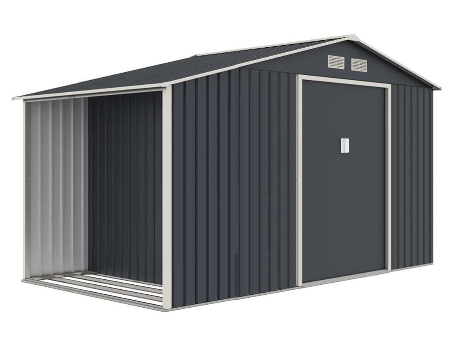 Casuta de gradina metalica Luke B Gri/Bej 342x191x202 cm baza metalica