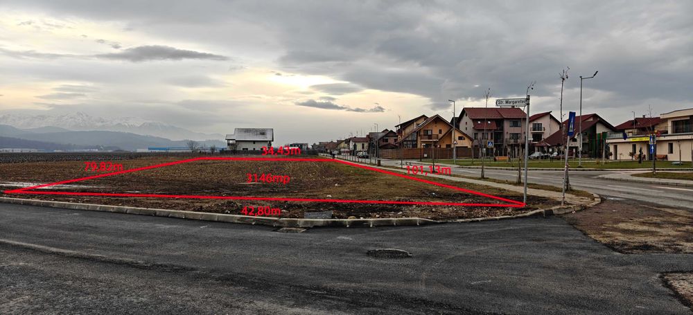 Teren intravilan 3146mp, proprietar, Ghimbav intabulat