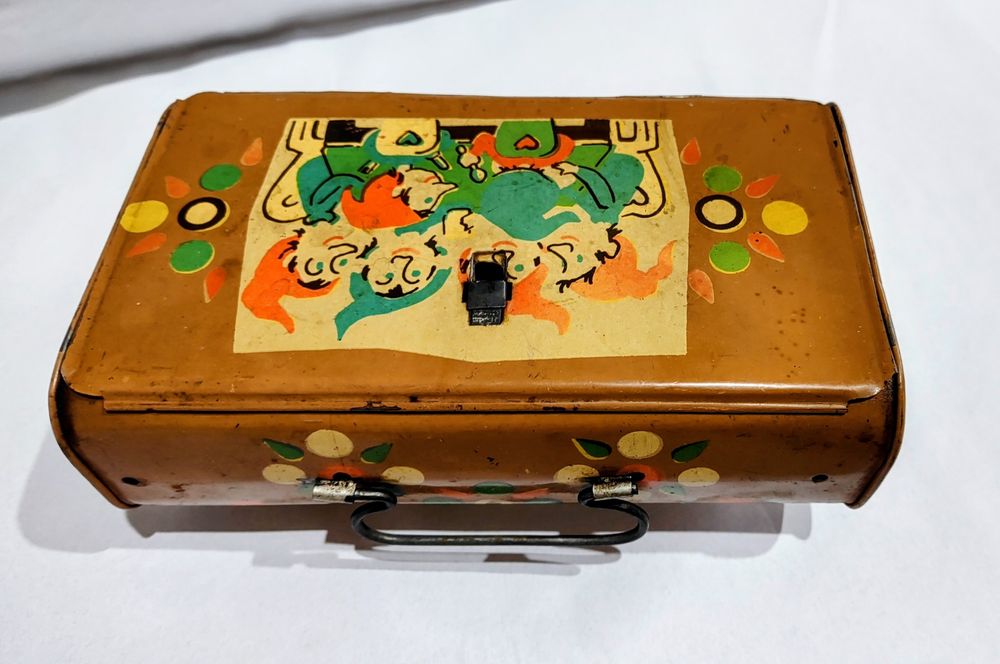 Cutie tabla ghiozdănel pentru pachețel grădiniță comunism anii 80