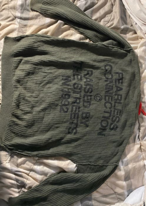 Olive Green Ribbed Knit Sweater
