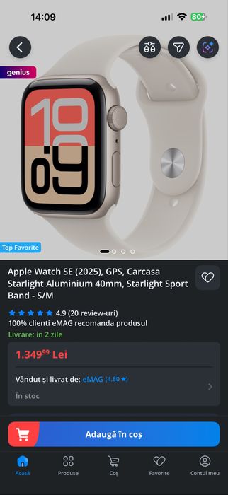 Apple watch SE3 Starlight 40mm