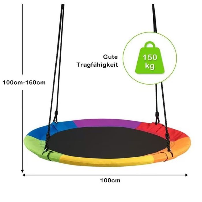Детска люлка Costway, 100 см, многоцветна/синя, 150 кг