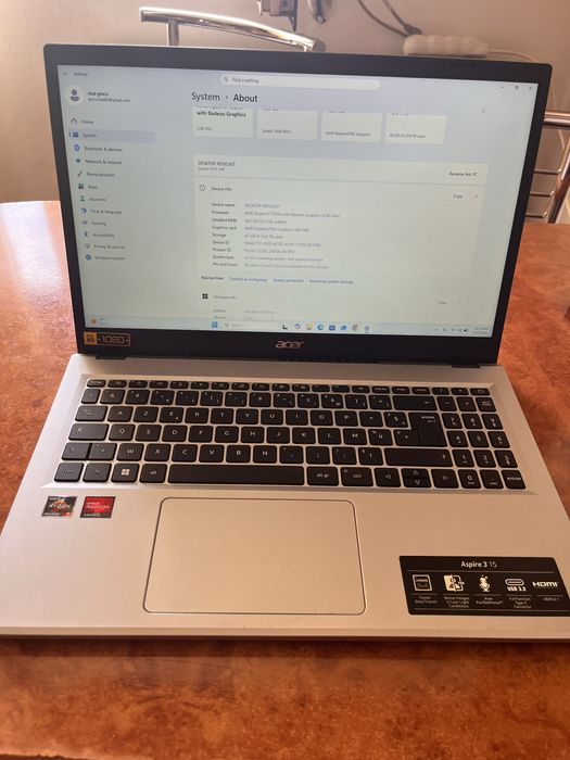 Vand leptop accer aspire 3