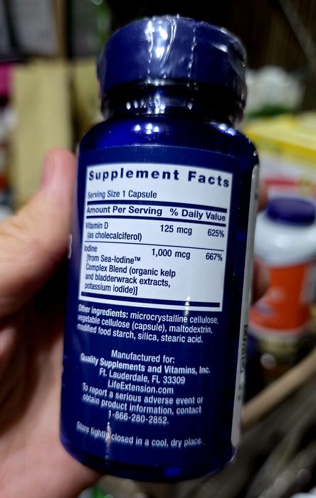 ДОСТАВКИ НЕТ Life Extension витамин D3 5000 + sea йод iodine kelp 1000