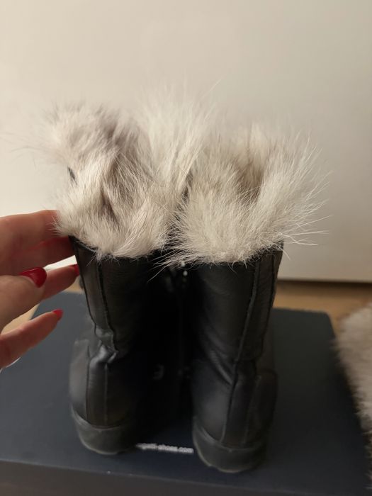 Боти естествена кожа и лисица и шапка сребърна лисица