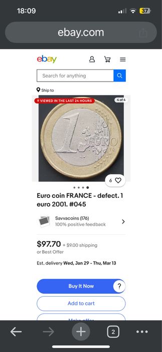 1 euro 2001 france 1 евро 2001 франция