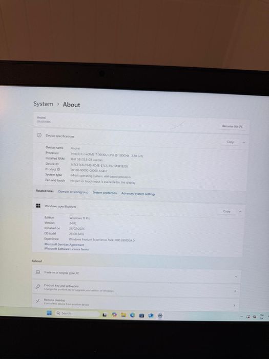 Lenovo L14 - I7/16GB RAM - 256SSD