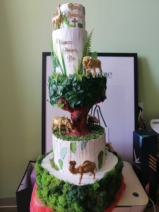 Бутафорна торта тема джунгла/сафари