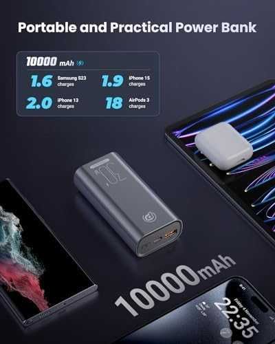 Нов Компактен 30W Power Bank батерия 10000mAh за Смартфони и Таблети зарядно