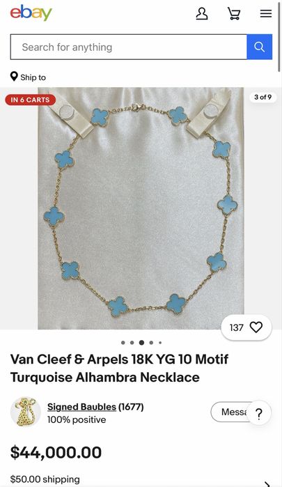 Van Cleef  Alhambra Turquoise 18k