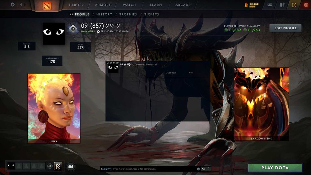 Продаю аккаунт Dota 2 9277 ммр