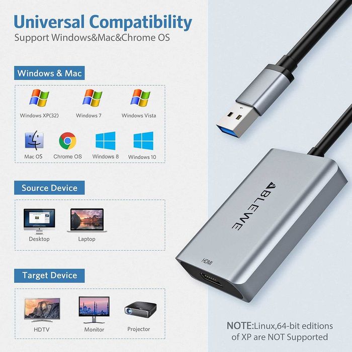 ABLEWE USB до HDMI адаптер