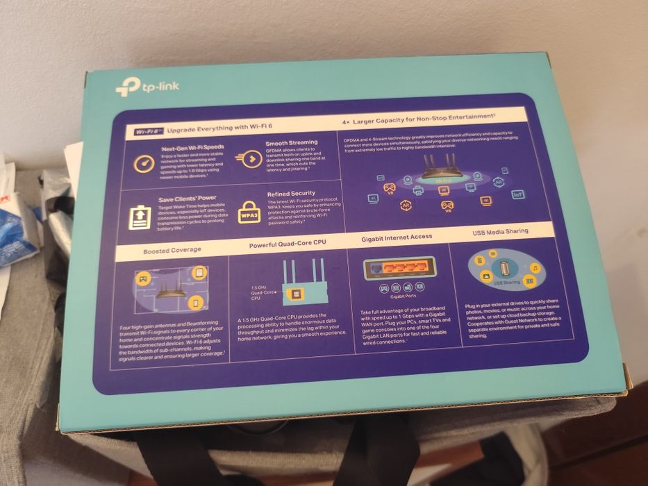 TP-Link Archer AX20 AX1800 Wi-Fi 6 рутер като нов, напълно изправен и запазен