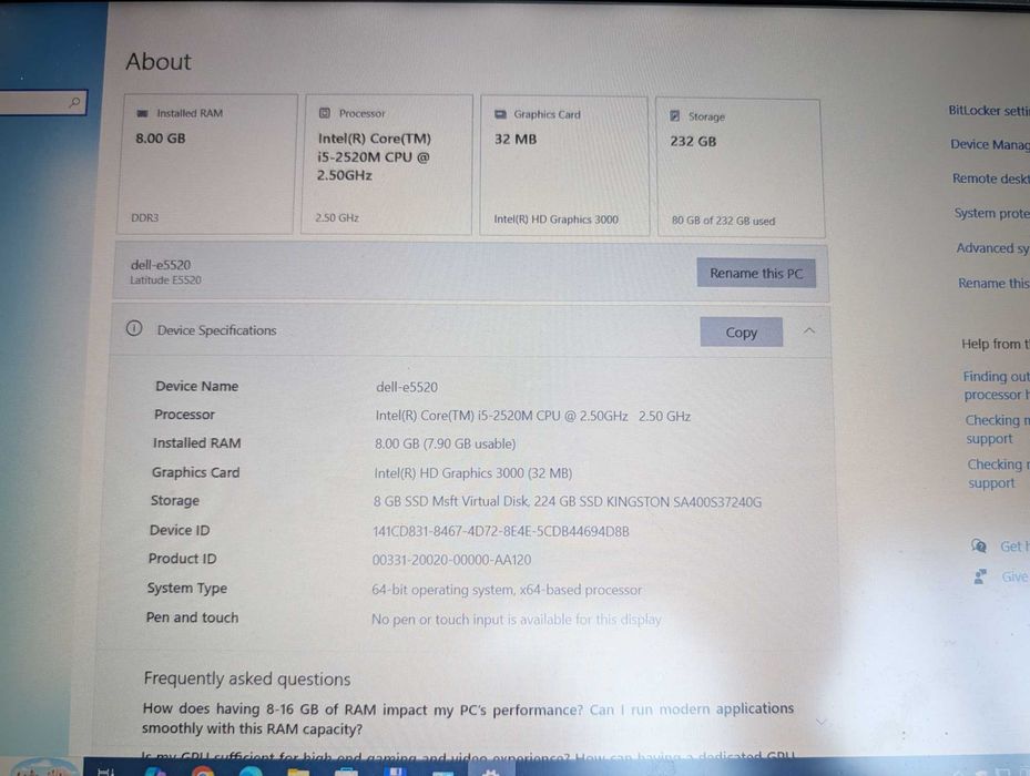 Dell Latitude E5520 i5 8Gb cu Docking Station