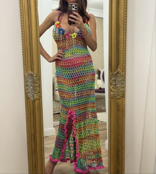 Rochie crosetata de vara  manual pe comanda !