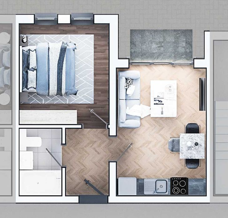 Продава се Двустаен апартамент в София, Зона Б-19 - 58 кв.м за 1035 €/кв.м - Снимка #1