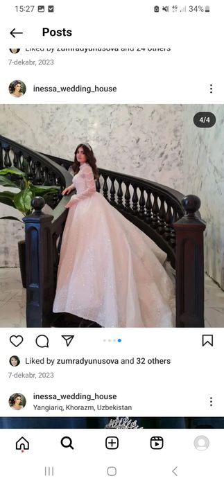 Tayyor biznes kelin kuylaklari aksesuarlari mebellari bilan sotiladi