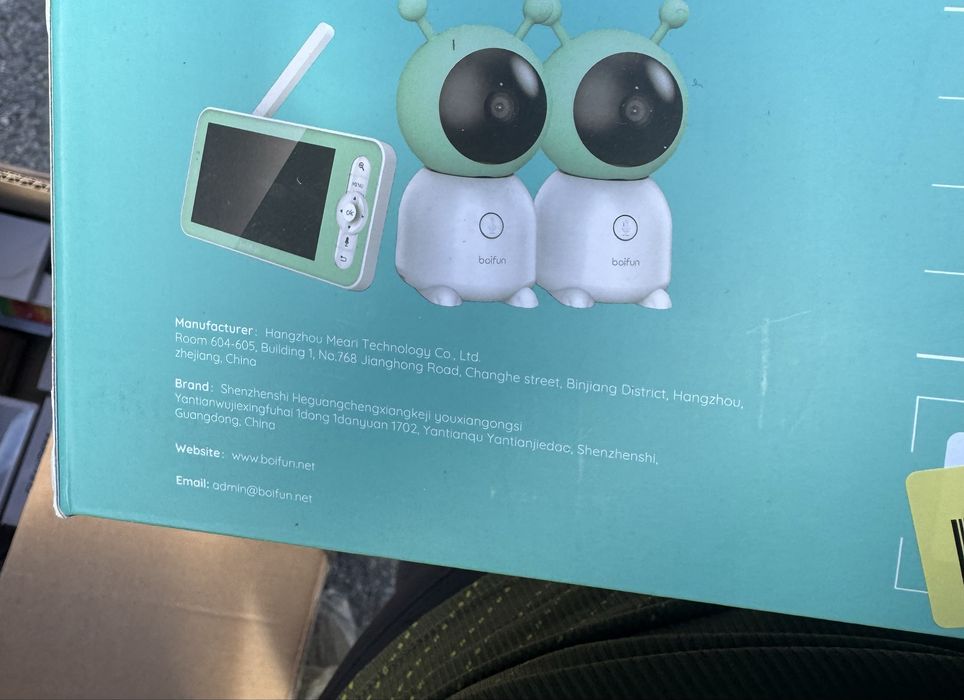 BOIFUN 2K WiFi Бебефон с две камери, нощна лампа, приложение и 5-инчов разделен екран