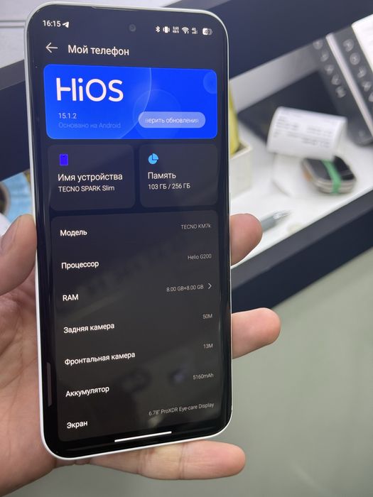 Tecno spark slim 8/256gb yangiday ideal