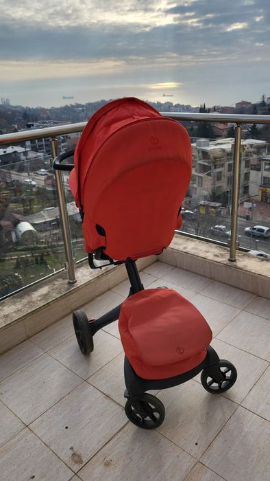 STOKKE XPLORY X +бебешки кош(цвятRuby Red)+чувалче STOKKE