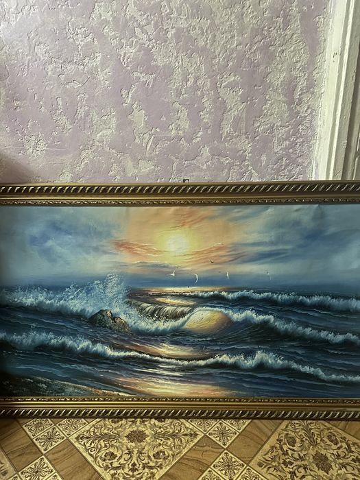 Рассвет (краска на полотне).. )