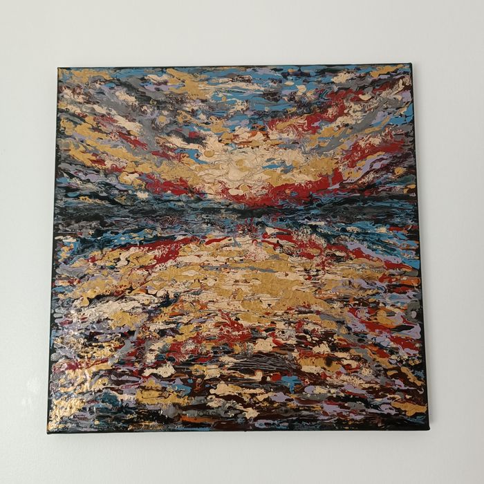 Vând Tablou abstract, pictat manual,, 40/40cm. Lichidare colecție.