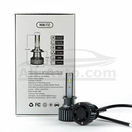 Лед крушки F32 MINI- Н1 за фарове 12v - 2 бр.