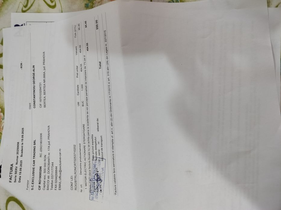 Motor electric acționare ștergătoare Vw