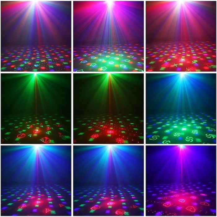 Proiector de lumini disco,RGB,60lumini discotelecomanda,75x90x60mm,nou
