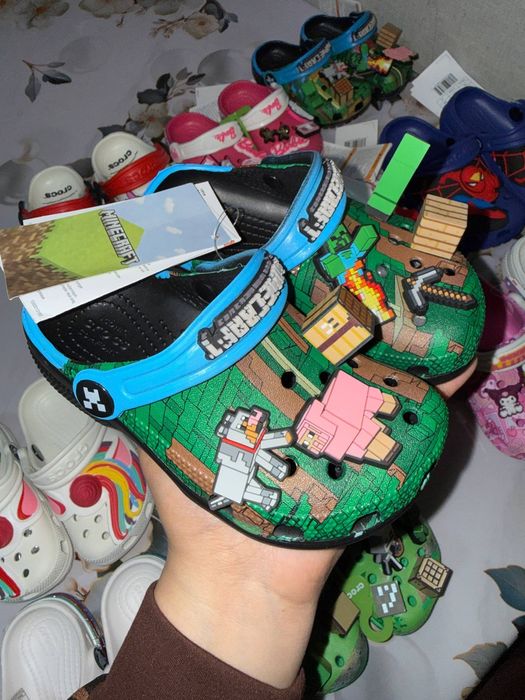 Детские кроксы сабо crocs classic kids minecraft crocs classic kids mi