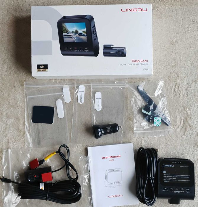 Видеорегистратор V620 4К+1К WiFi 2.4“ Parking Night WDR GPS ADAS 64GB