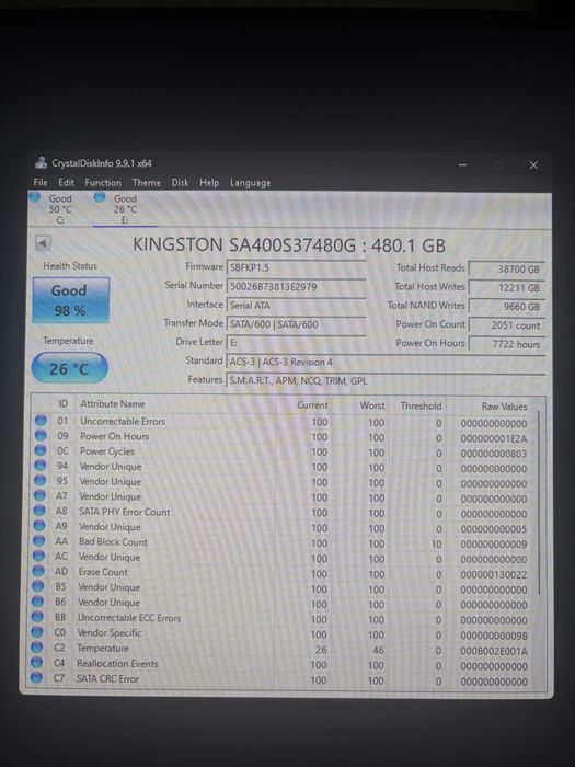 Solid State Drive (SSD) Kingston A400, 480GB, 2.5", SATA III