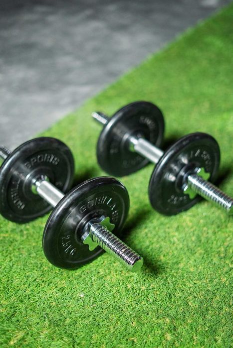 Seturi gantere din fier cauciucate 10kg-55kg 30/31mm