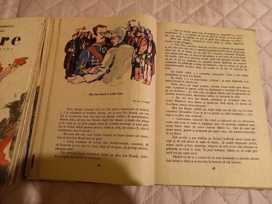 Manual scolar editie veche Citire pentru clasa a 4-a, anul 1990, complet