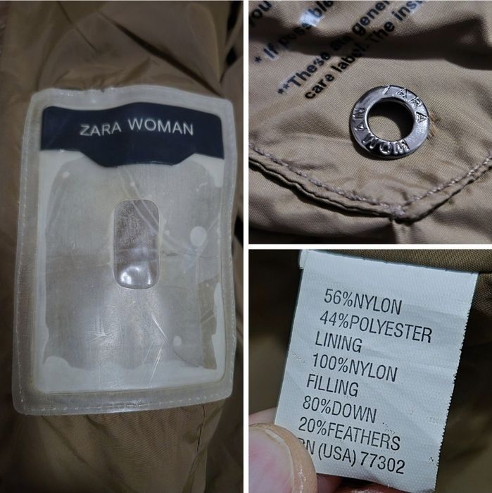 Geacă Premium Zara, Puf și pene naturale, Călduroasă - S