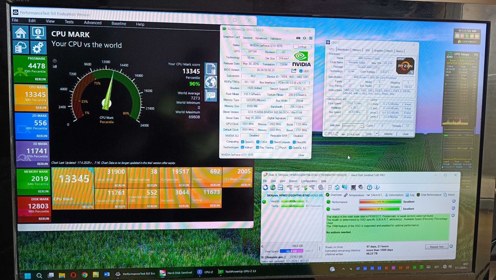 компютър за игри- Ryzen 5 2600 - GTX 1070 8GB - 16GB рам - 512 m.2 SSD