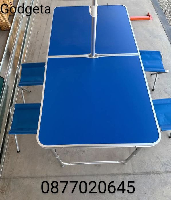 Къмпинг маса с 4 броя стола Це