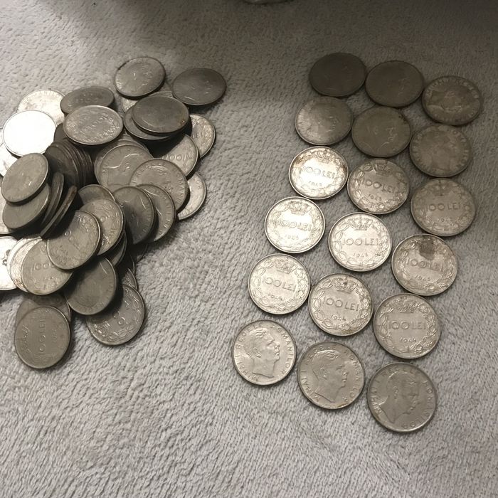 monede cu regele mihai 1943-1944 si ce se vede in poze 100 lei bucata