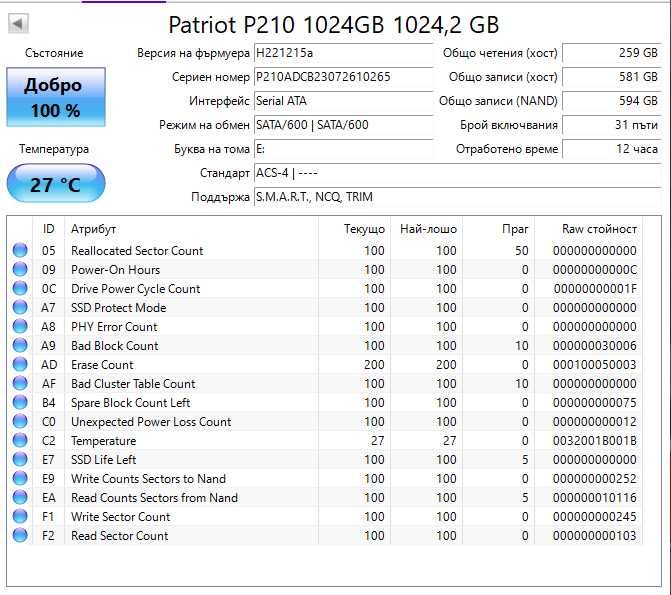 SSD 1TB Patriot P210