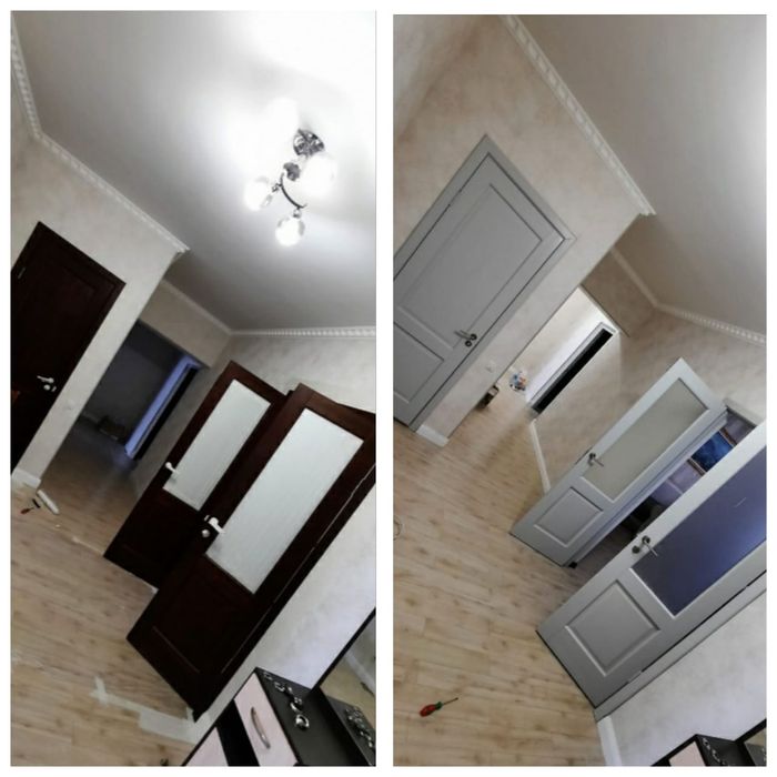 Покраска дверей на месте