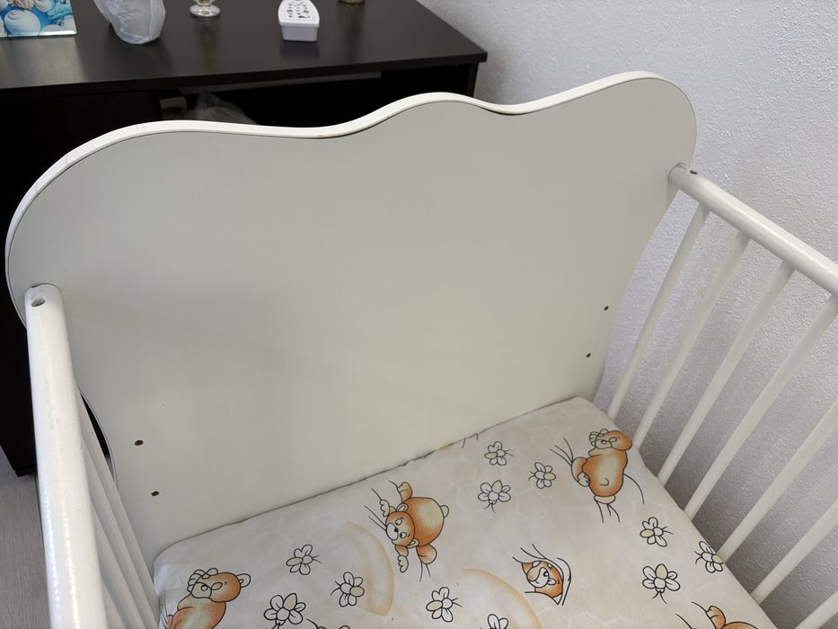 Patut transformabil mykids teddy natur -alb cu leganare