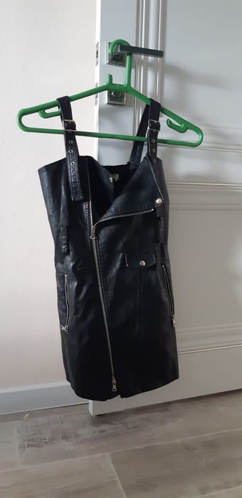 Кожанная рубашка. Кожаный сарафан. Новые вещи дёшево.