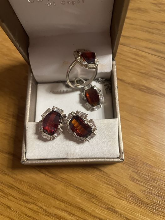 Set argint inel cerceri pandantiv