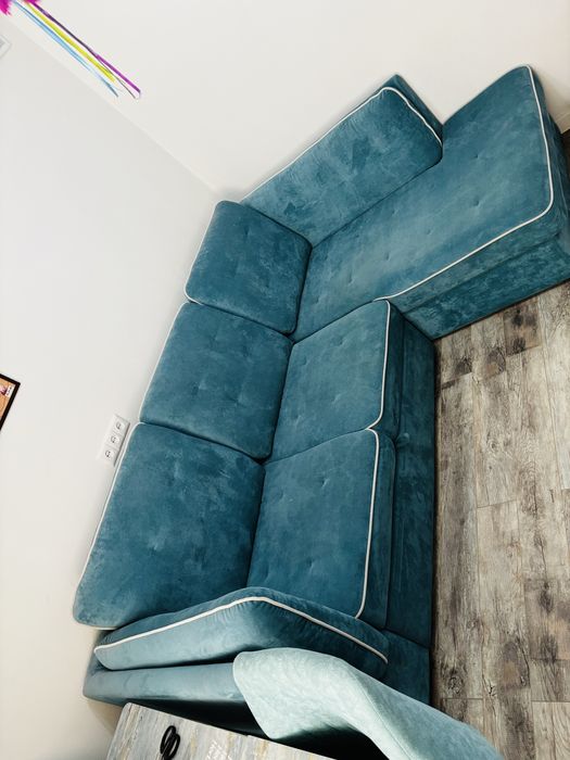 Угловой диван цвет бирюза